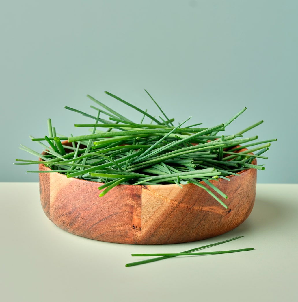 a bowl of chives