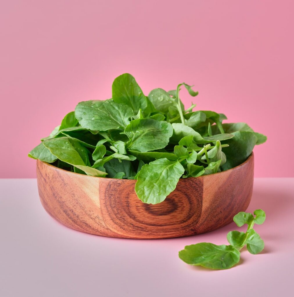 a bowl of land cress