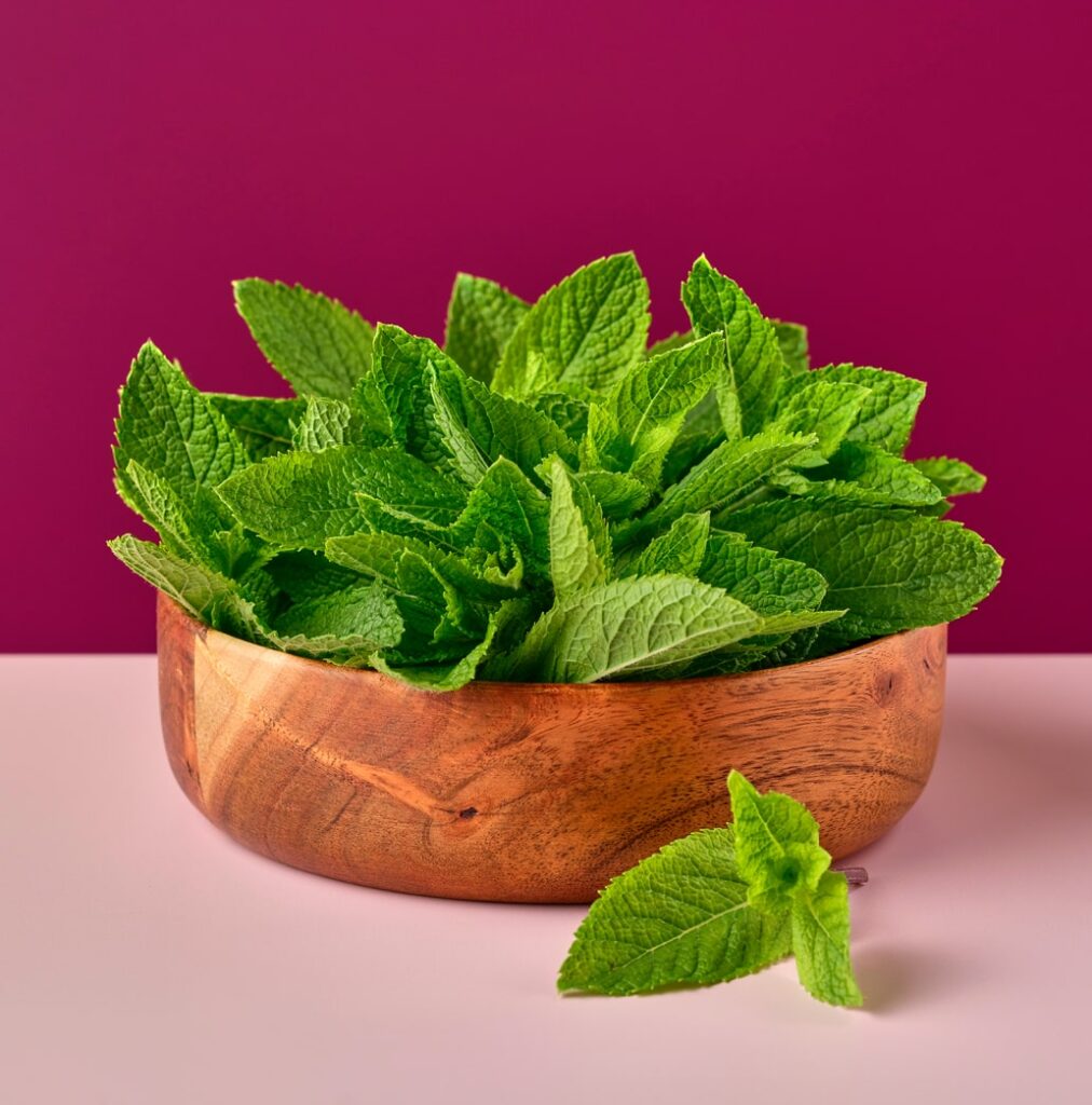 a bowl of mint